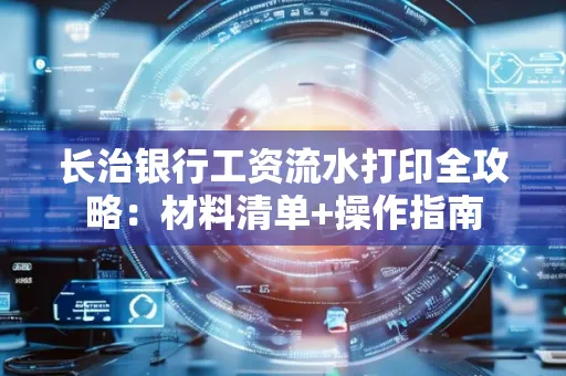 长治银行工资流水打印全攻略:材料清单+操作指南