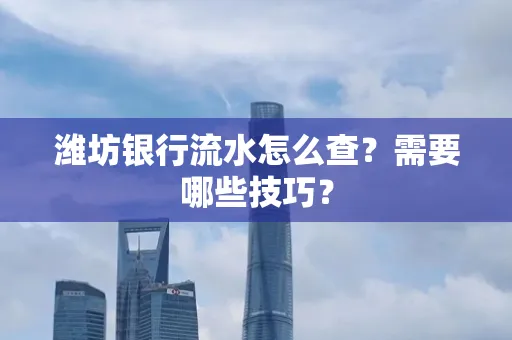 潍坊银行流水怎么查?需要哪些技巧?