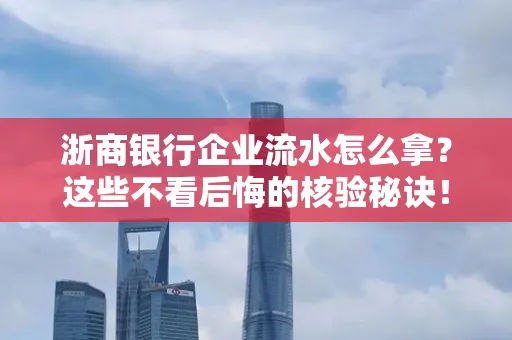 浙商银行企业流水怎么拿?这些不看后悔的核验秘诀!