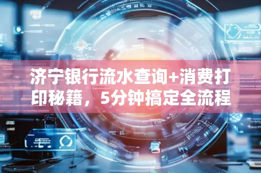 济宁银行流水查询+消费打印秘籍,5分钟搞定全流程